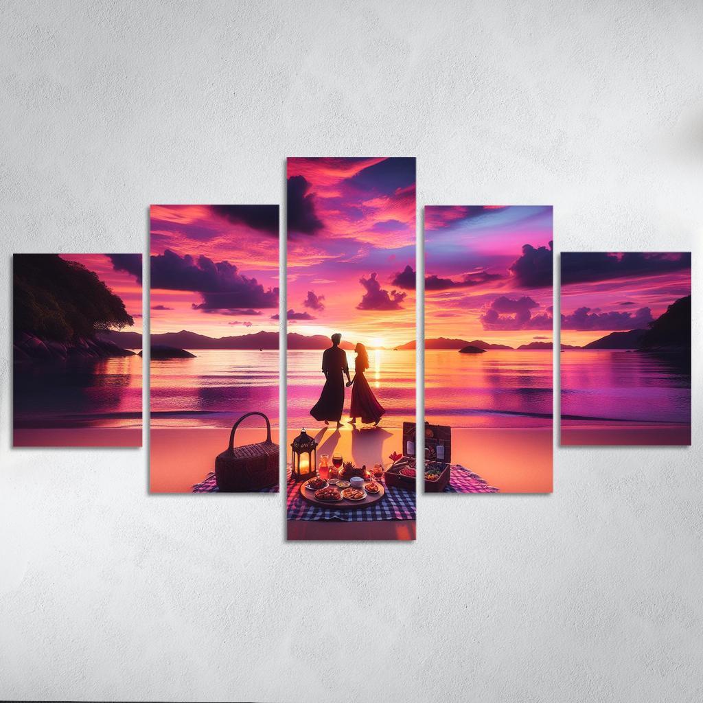 Sunset Vista Romantic Getaway Modern Paintings Frame