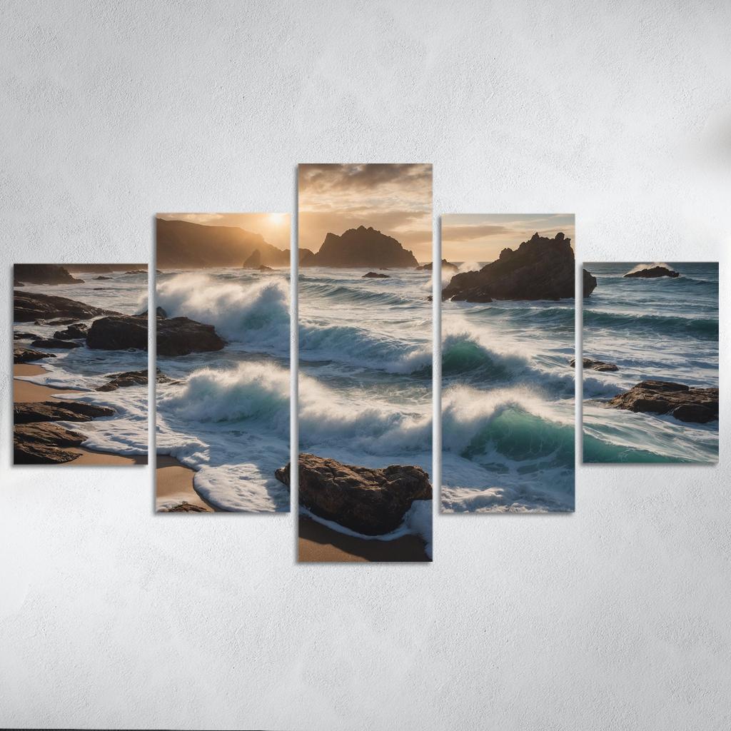 Majestic Tides Of Silver Coast Art Trends