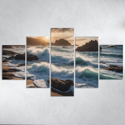 Majestic Tides Of Silver Coast Art Trends