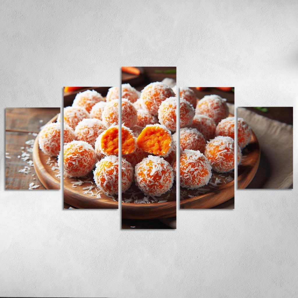 Carrot Cake Energy Bites 5 Piece HD Canvas Wall Art-Original Frame