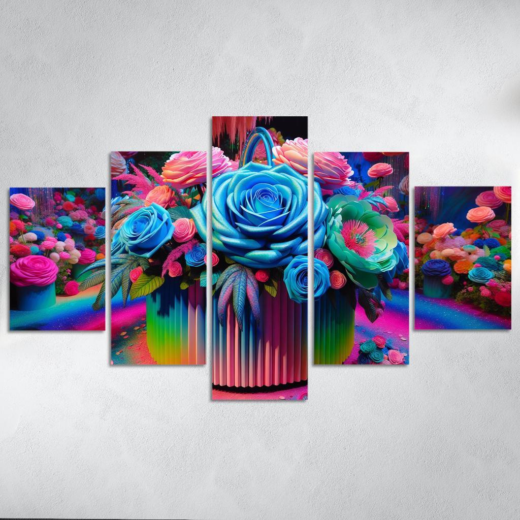 Whimsical Wonderland A Fantasy Floral Journey Modern Paintings Frame