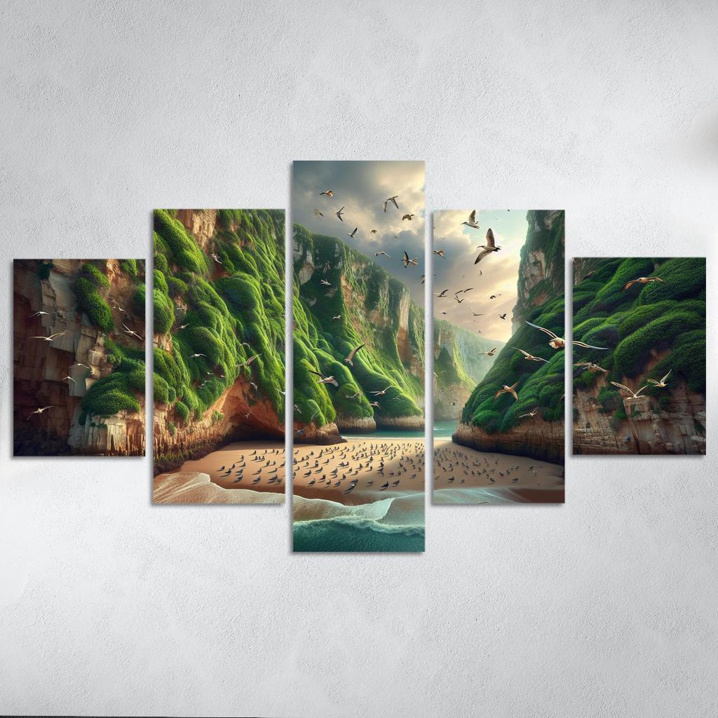 Eagle Nest Cove Scenic Birdwatching Spot Oil Paintings Frame