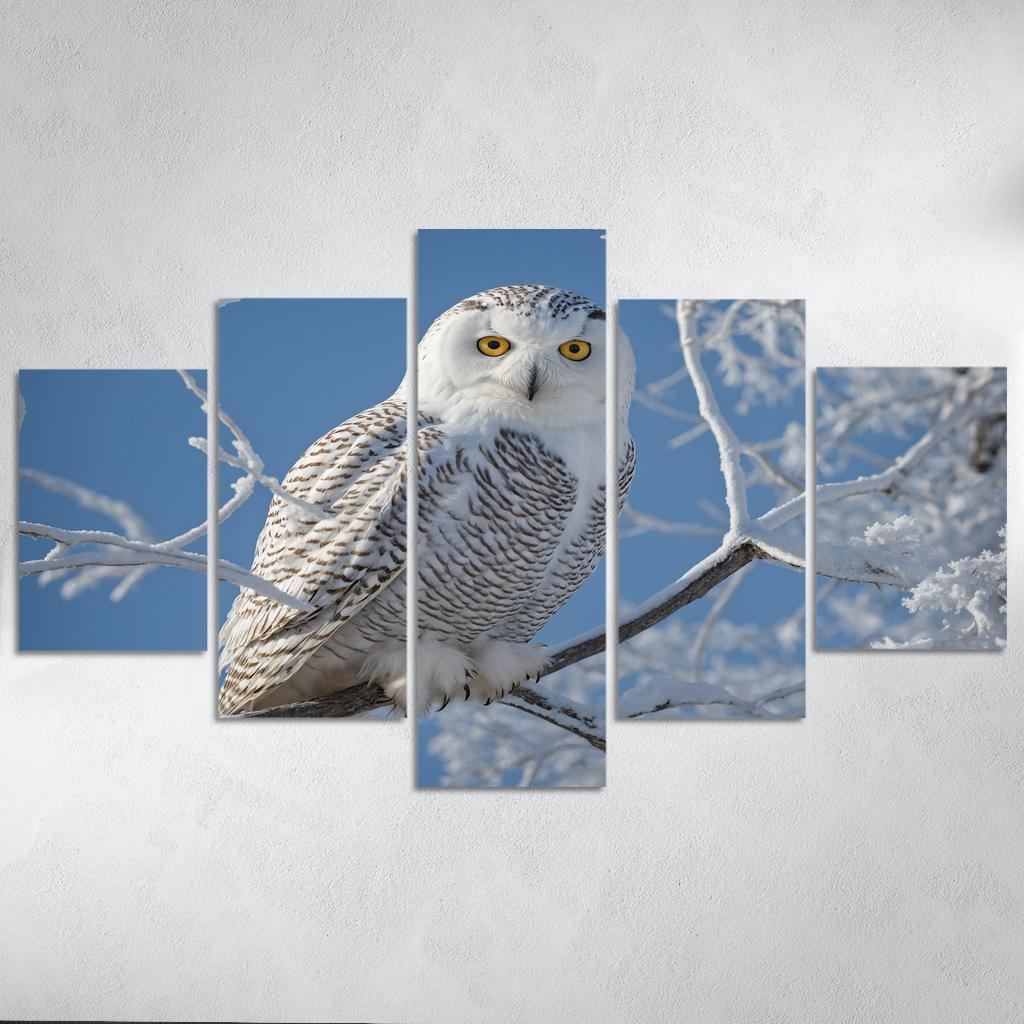 The Enchanting Snowy Owl In The Arctic Canvas Paintings Frame