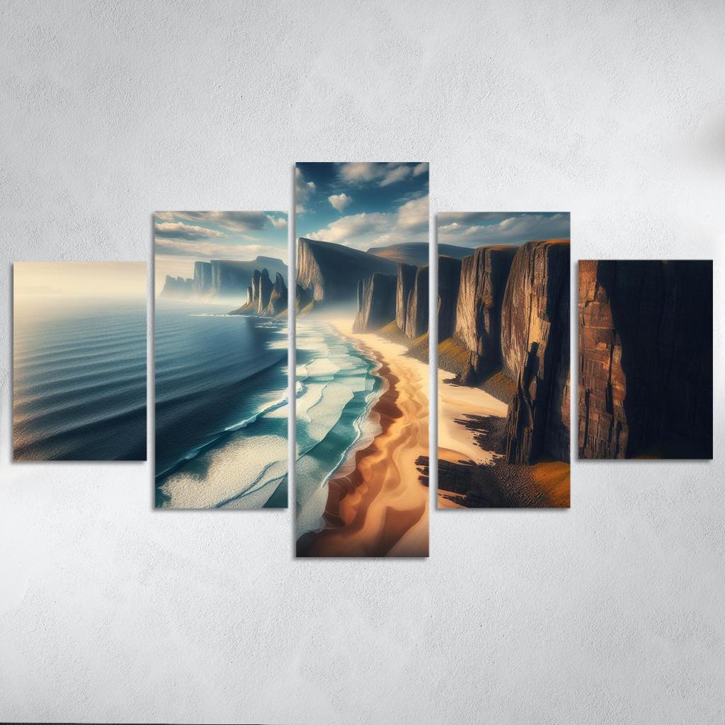 Clifftop View Beach Custom Paintings Frame
