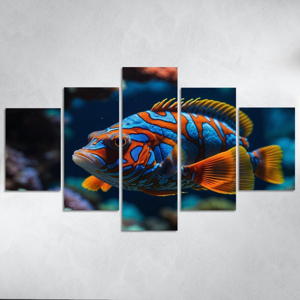 The Colorful Mandarinfish Multi-panel Paintings