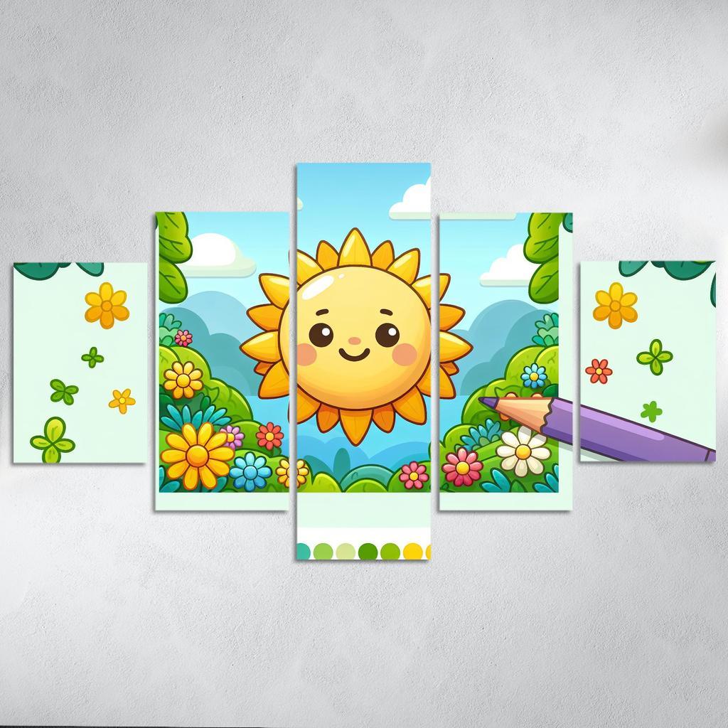 Sunny Sun Modern Paintings Frame