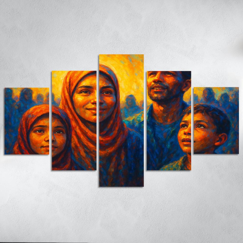 Luminescence Of Hope In Refugee Art Canvas Paintings Frame