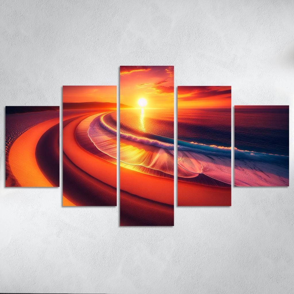 Crescent Moon Beach Premium Artwork Frames