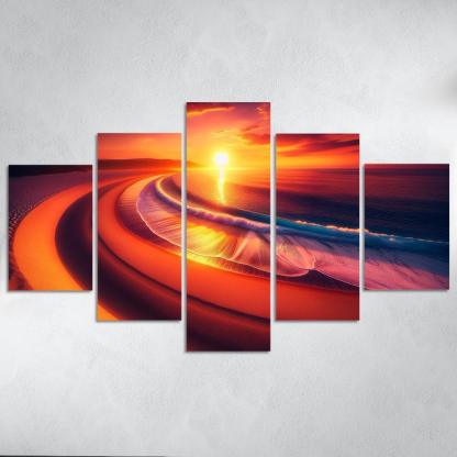 Crescent Moon Beach Premium Artwork Frames