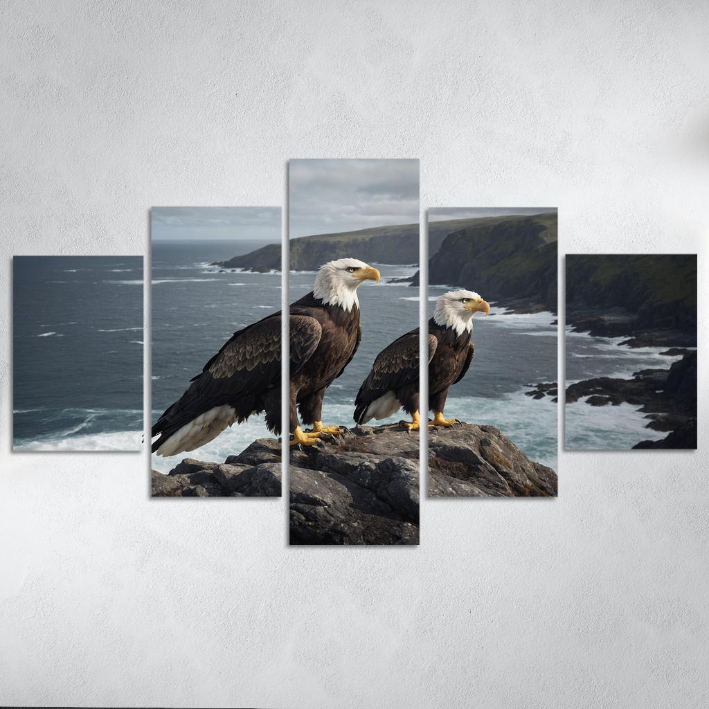 The Magnificent Steller's Sea Eagle Ocean's Sovereign Oil Paintings Frame