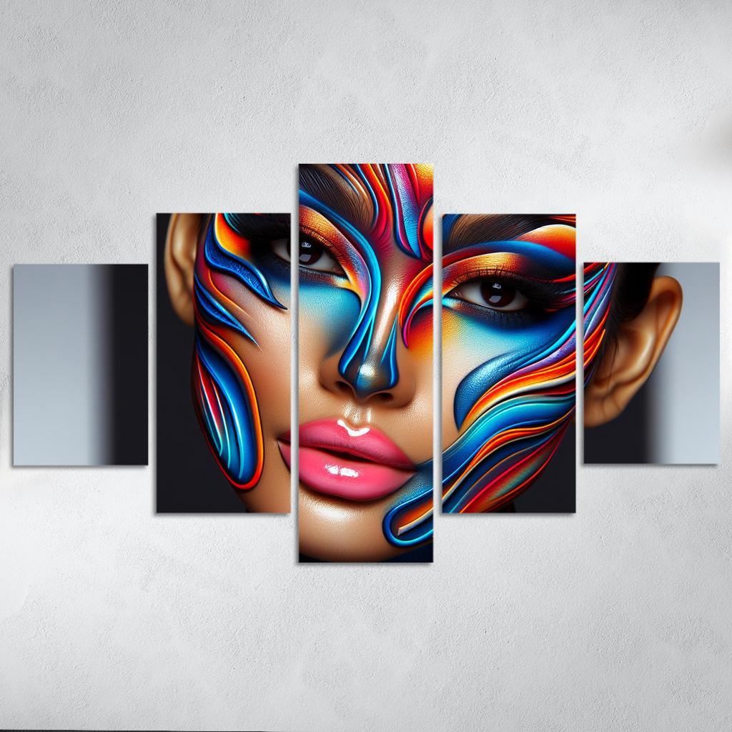 Sculptural Makeup Artistic Beauty Statements Multi-panel Paintings