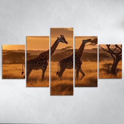 The Elegant Giraffe Towering Among Giants Custom Paintings Frame