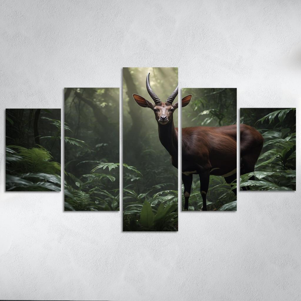 The Unique Saola Asia's Rare Unicorn Canvas Paintings Frame