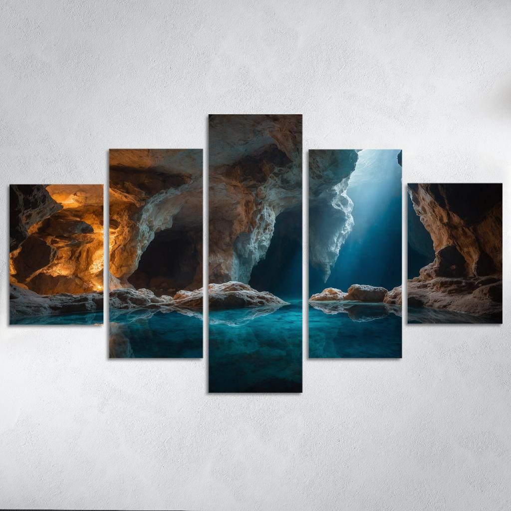 The Crystal Caves Of Misty Hollow Modern Paintings Frame
