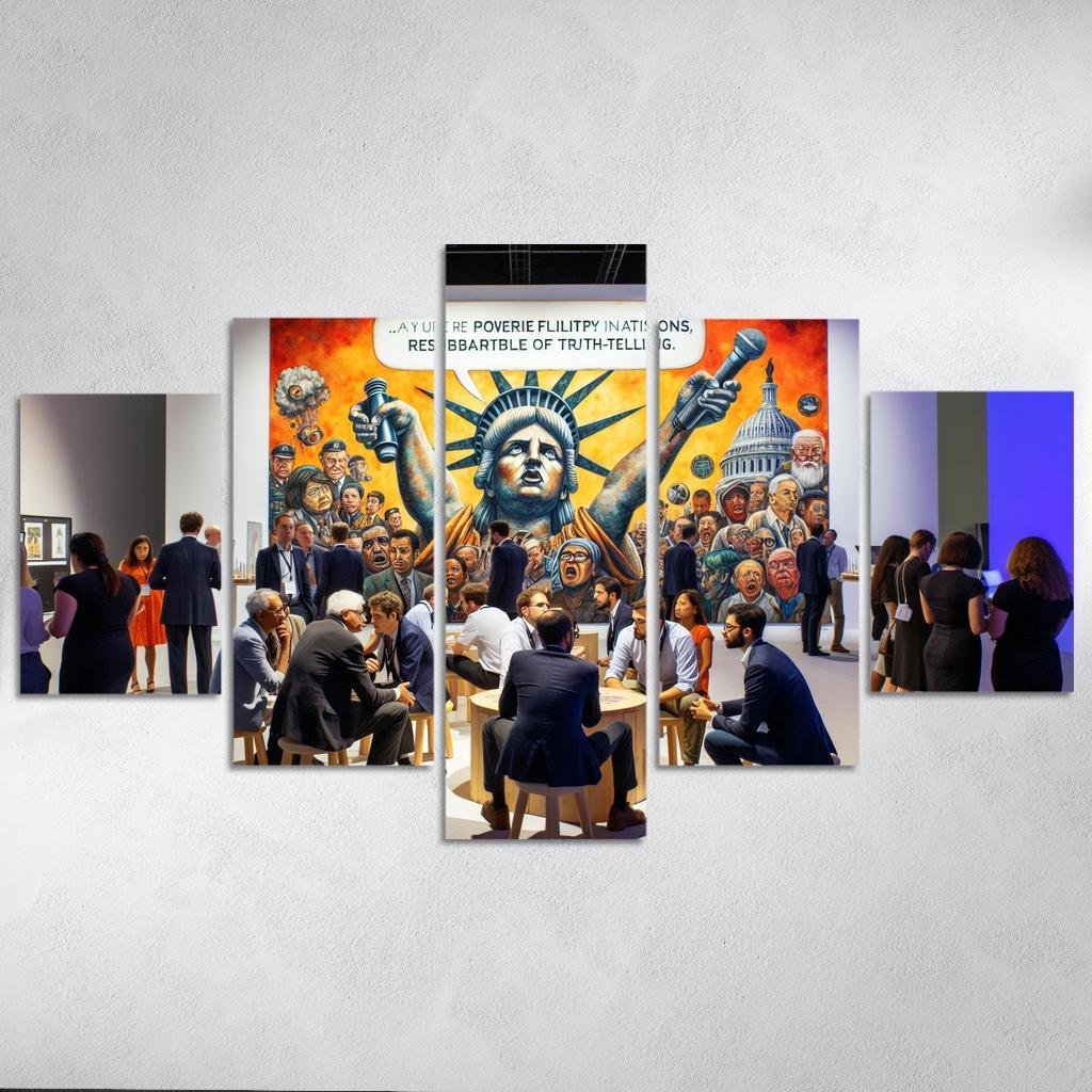 Reflections Of Truth Art For Journalism And Free Expression Multi-panel Paintings