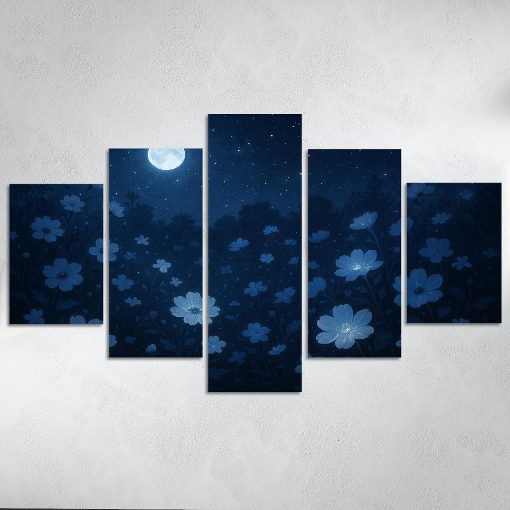 Celestial Garden Night Blooming Floral Fantasy Premium Artwork Frames