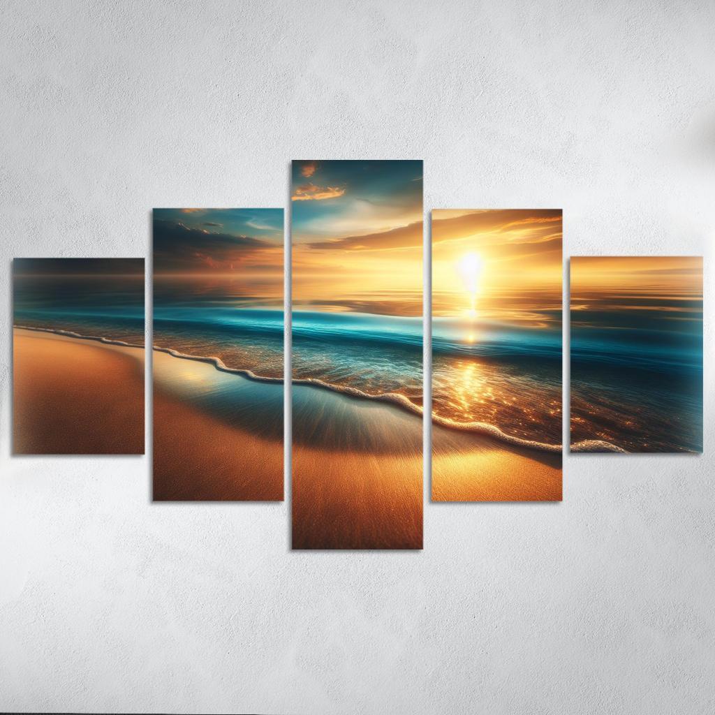 Saltwater Serenity Beach Modern Paintings Frame