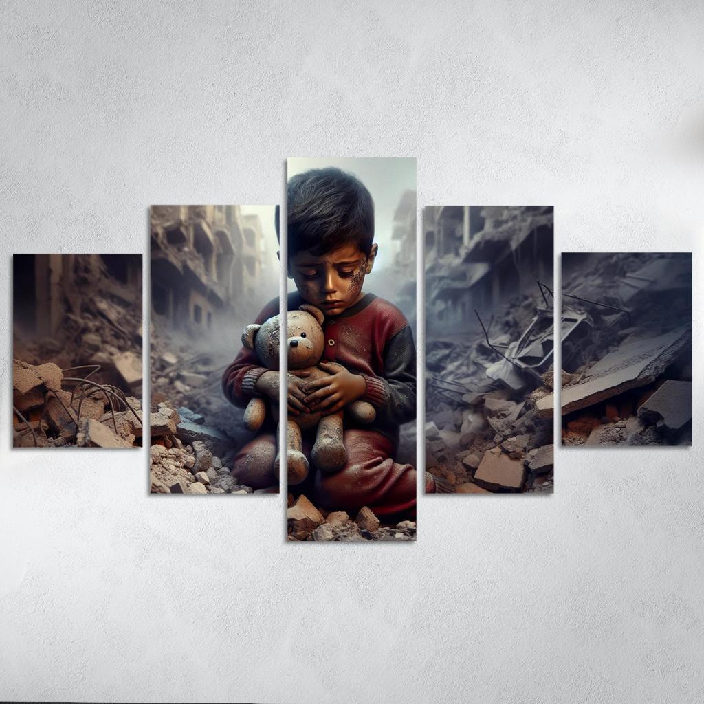 Echoes Of War The Impact On Innocent Lives Custom Paintings Frame