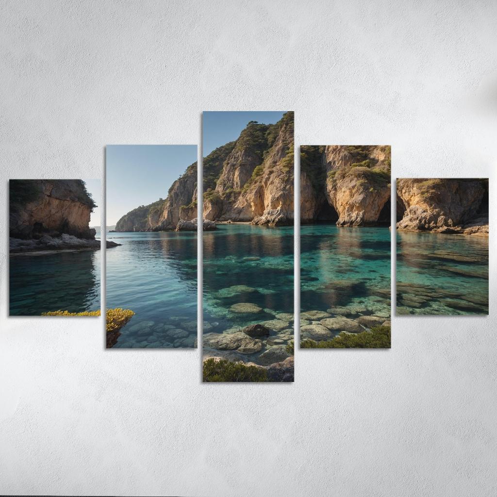 The Prismatic Bay Of Crystal Shores Modern Paintings Frame