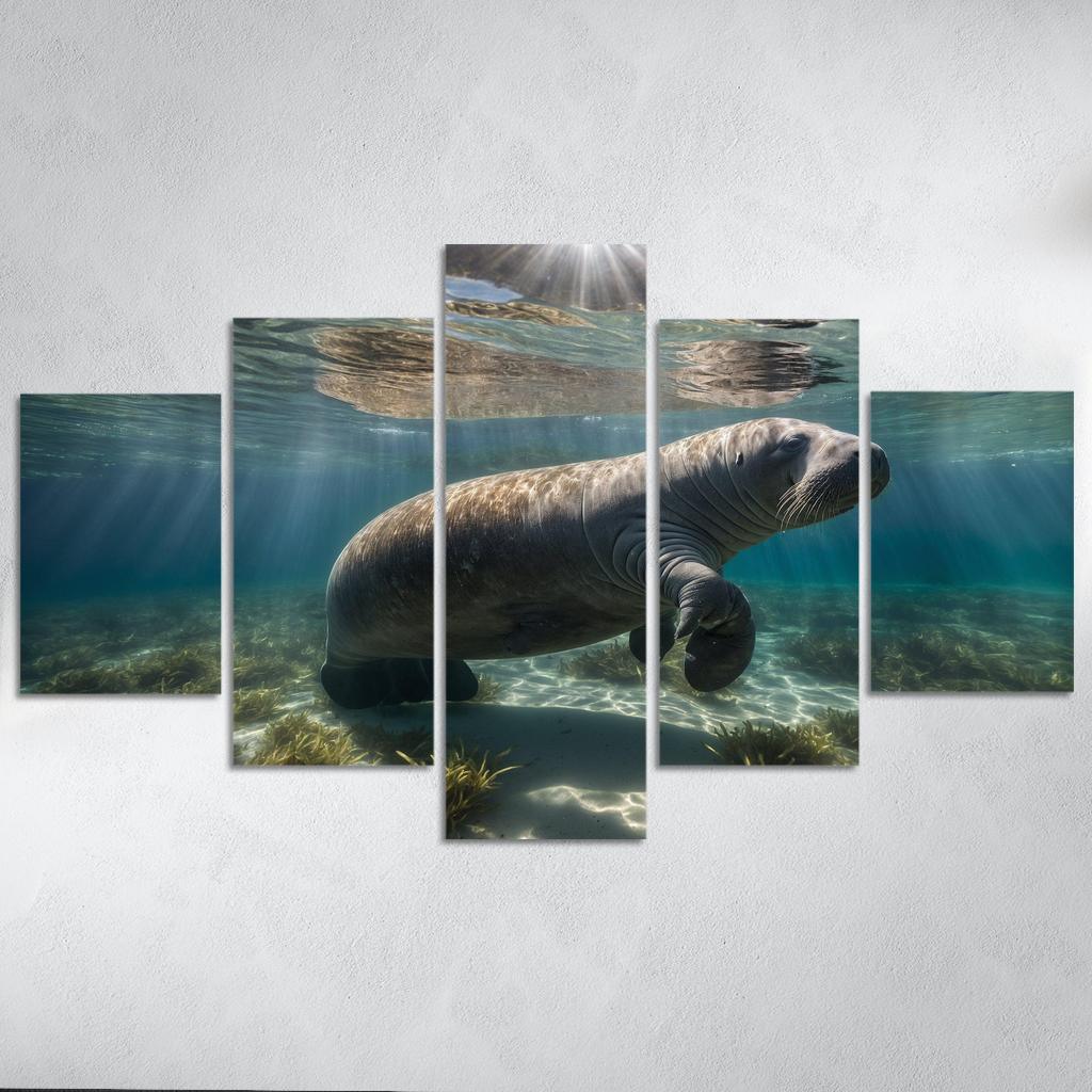 The Majestic Manatee Multi-panel Paintings