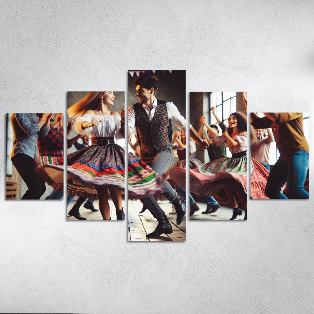 Polka The Dance Of Joy And Tradition Modern Paintings Frame