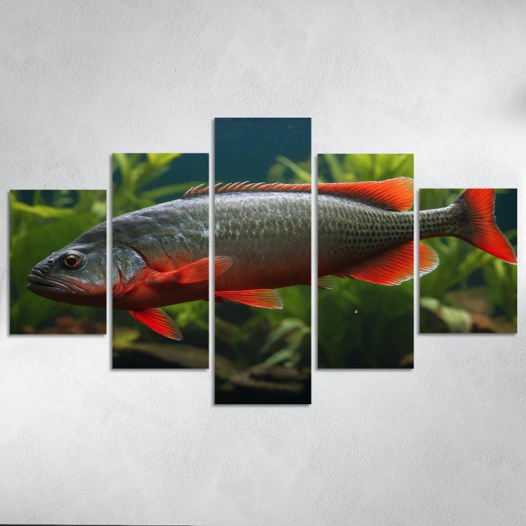 The Endearing Red-bellied Piranha In Freshwater Framed Paintings