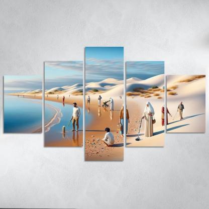 Beachcomber's Cove Treasure Hunting By The Sea Custom Paintings Frame