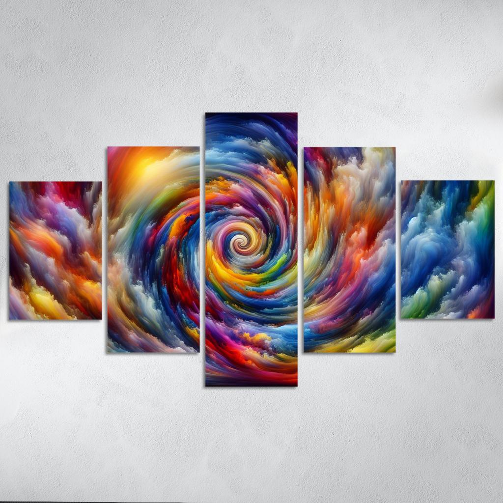 Whirlwind of Emotions 5 Piece HD Canvas Wall Art-Original Frame