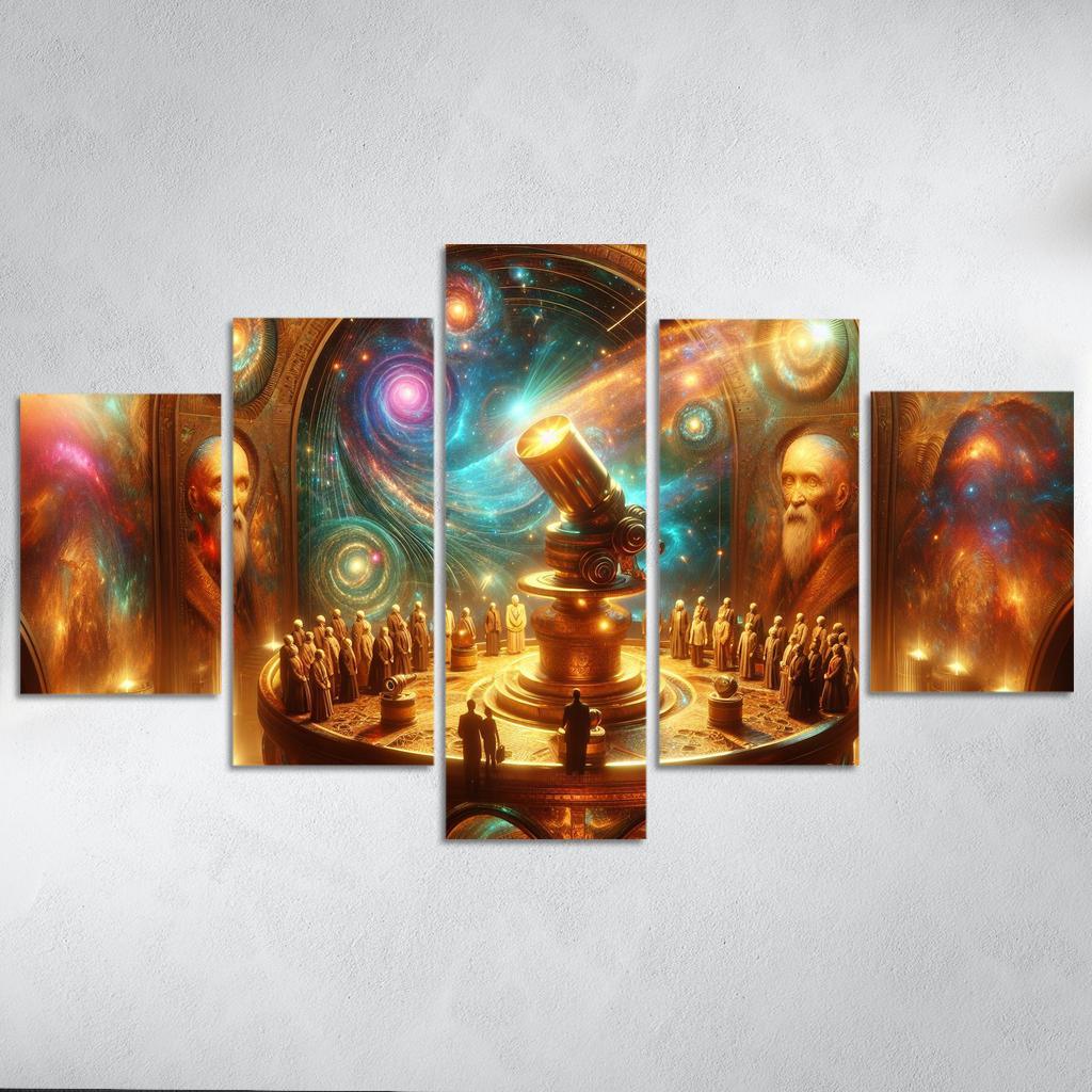 The Timeless Observatory 5 Piece HD Canvas Wall Art-Original Frame