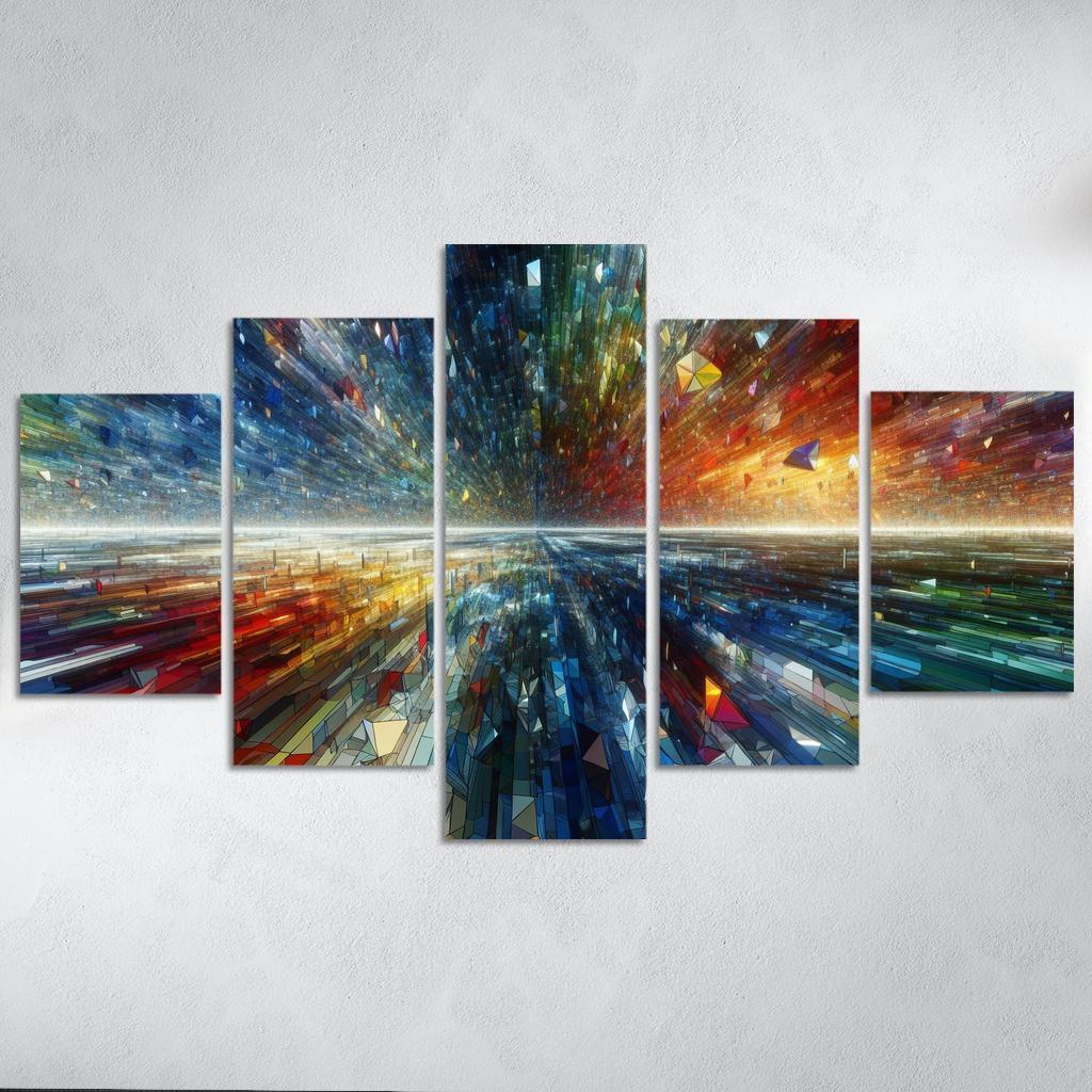 Fragments of Infinite Possibility 5 Piece HD Canvas Wall Art-Original Frame
