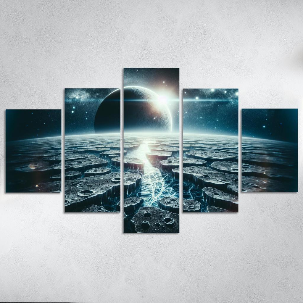 The Exploration Of Planetary Moons Abstract Paintings Frame