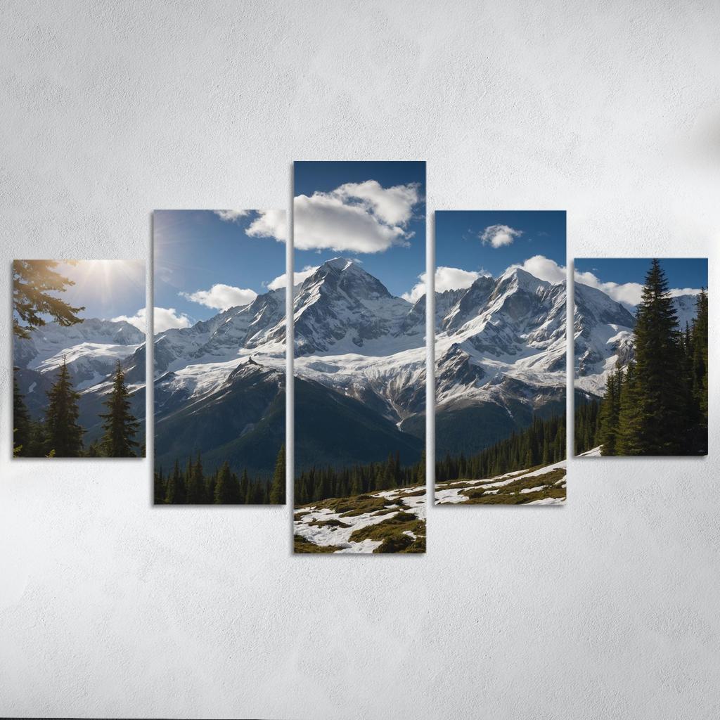 The Grandeur Of Snow-capped Peaks Oil Paintings Frame