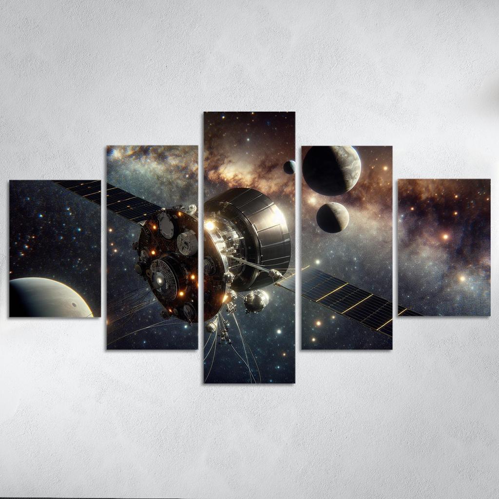 The Journey Of Space Probes A Cosmic Odyssey Abstract Paintings Frame