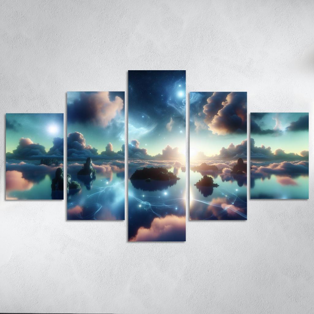The Dreamweaver's Sanctuary 5 Piece HD Canvas Wall Art-Original Frame