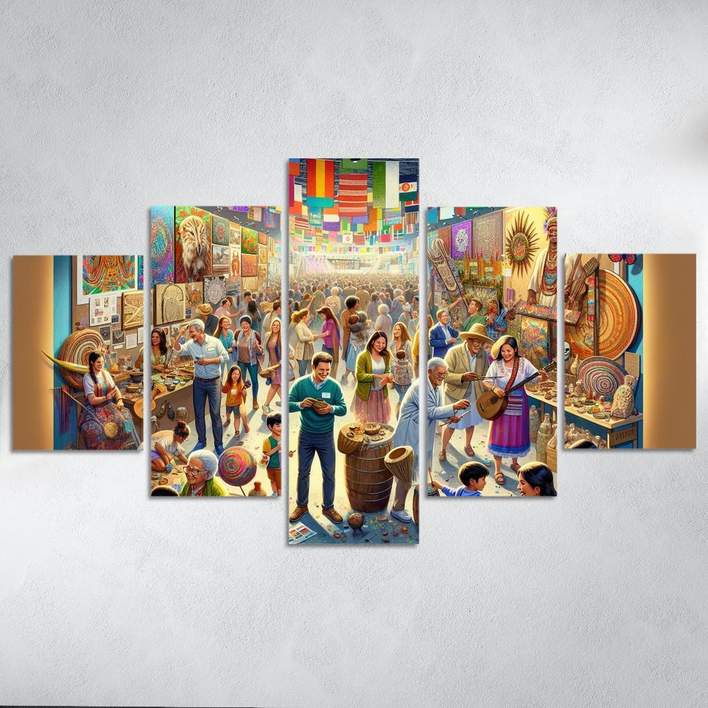 Cultural Reflections Art For Heritage Preservation Multi-panel Paintings