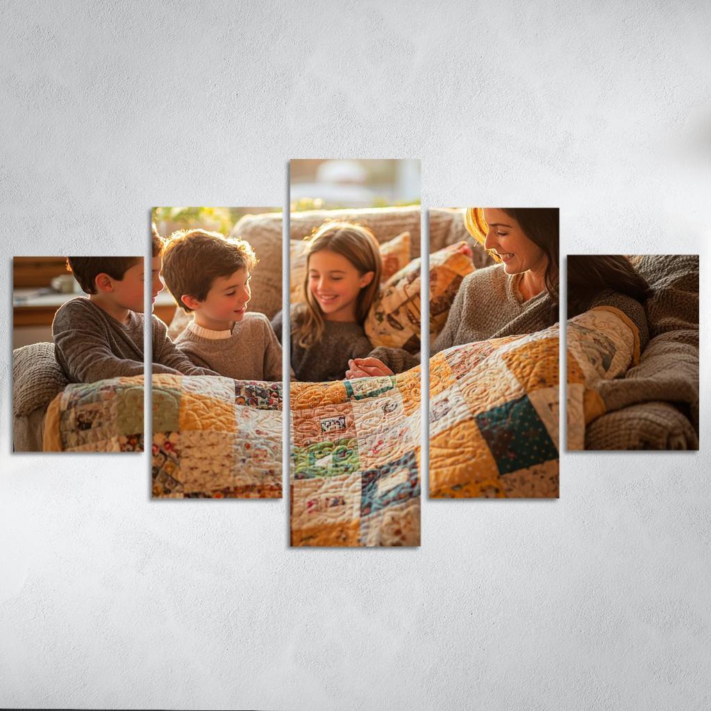 A Quilt Of Memories Stitched With Love Modern Paintings Frame