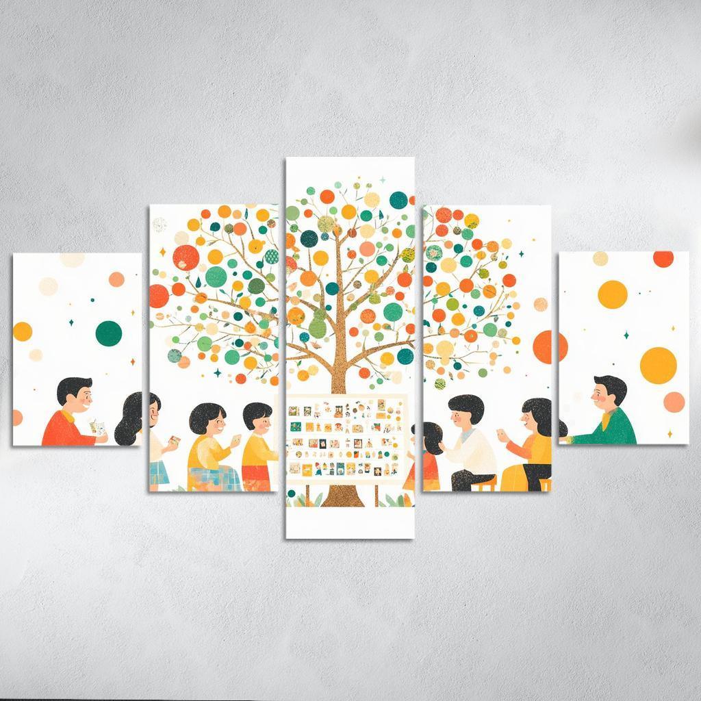 Roots Of Love A Mothers Family Tree Modern Paintings Frame