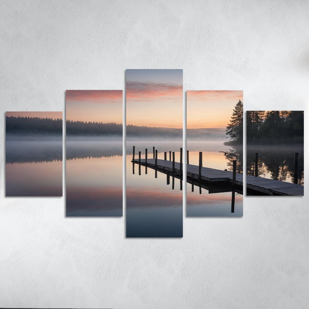 The Tranquil Horizon Of Still Waters Oil Paintings Frame