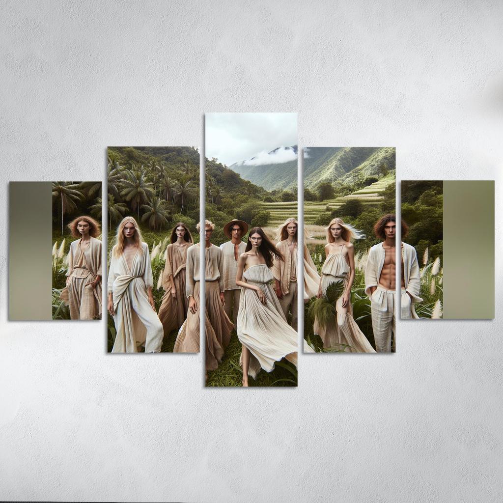 Natural Textures Embracing Imperfection 5 Piece HD Canvas Wall Art-Original Frame