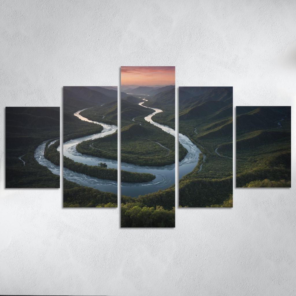 The Twilight Enchantment Of River Valleys Oil Paintings Frame
