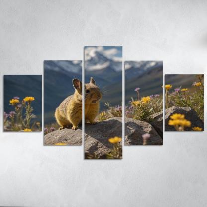 The Elusive Pika Mountain Sentinel Canvas Paintings Frame