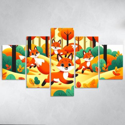 Fantastic Foxes - Forest Friends Framed Paintings