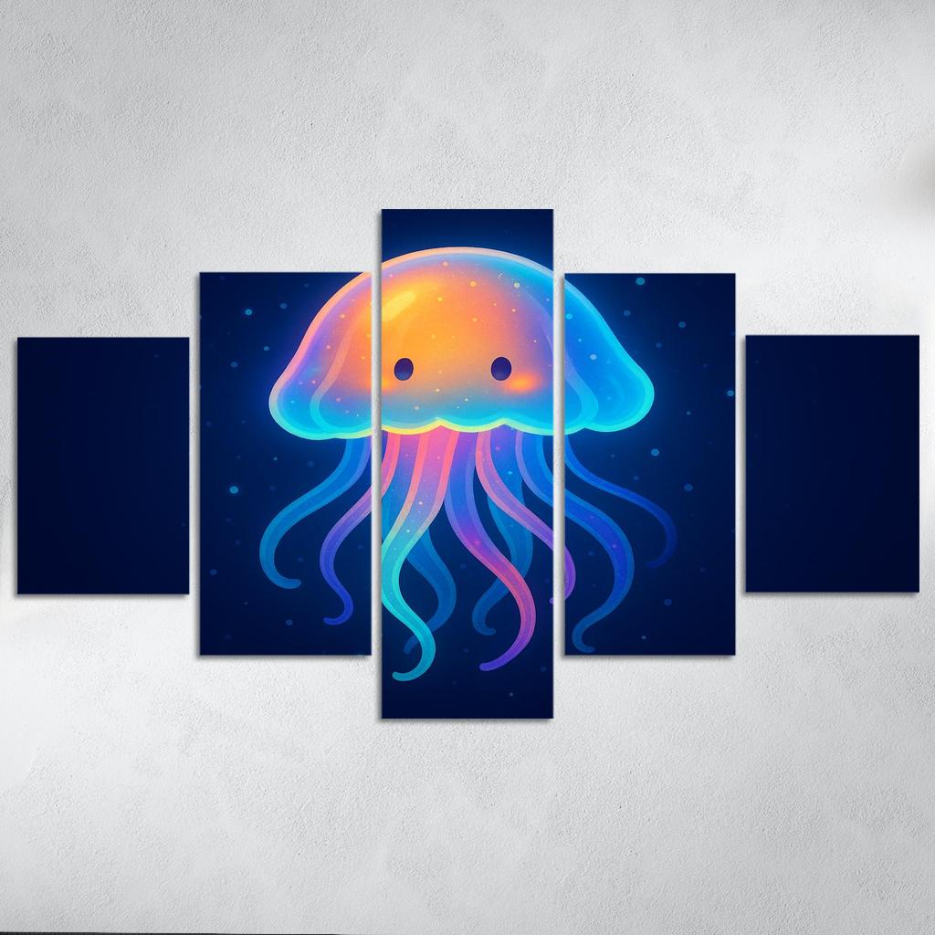 Gentle Jellyfish Glow Premium Artwork Frames
