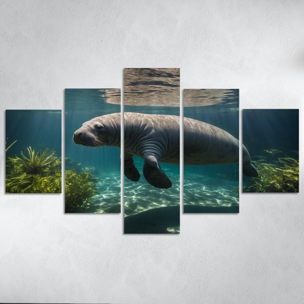 The Mysterious Manatee Gentle Giant Of The Waters Modern Paintings Frame