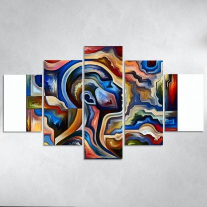 Invisible Battles Advocating for Chronic Illness Awareness 5 Piece HD Canvas Wall Art-Original Frame