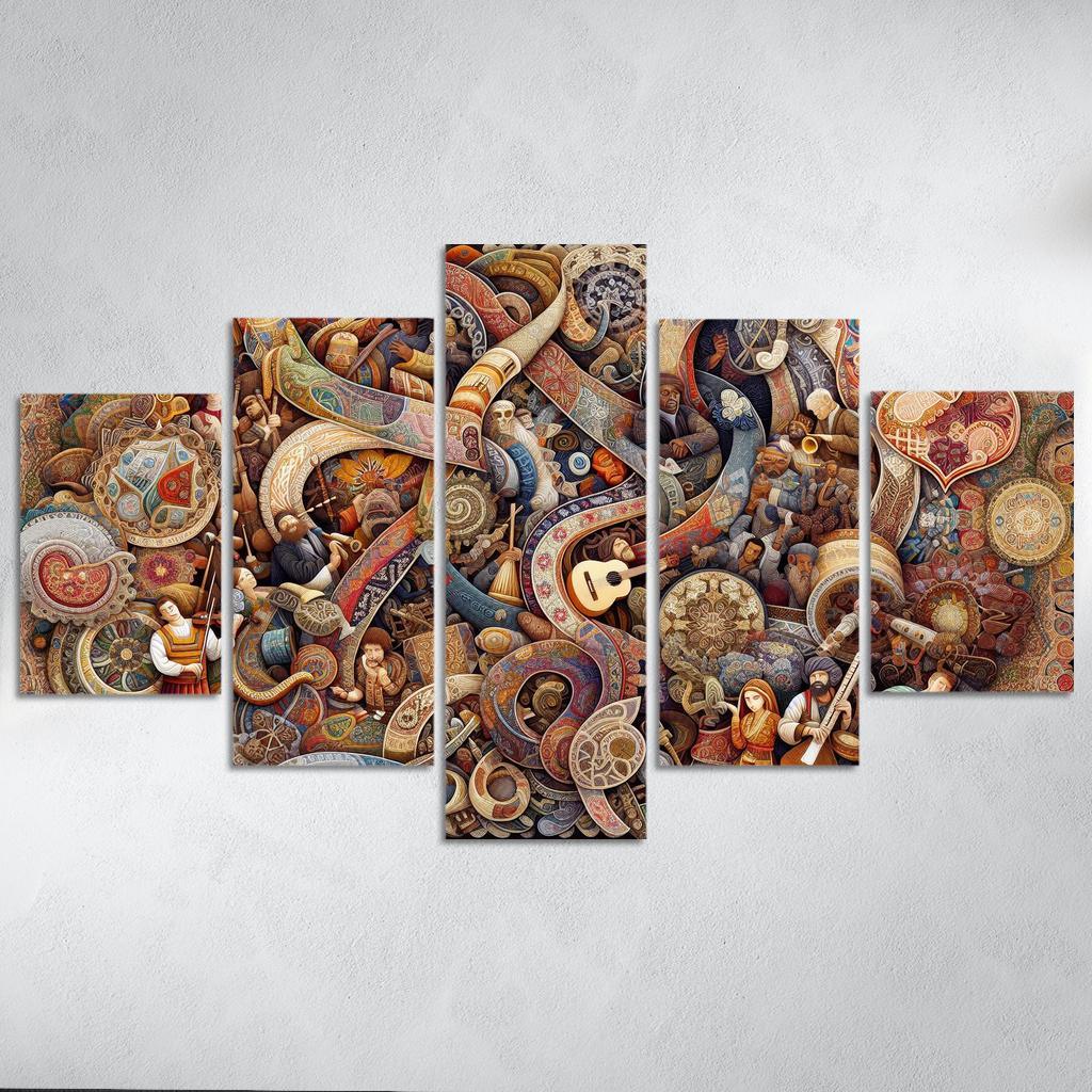 Threads Of Heritage Celebrating Cultural Diversity Multi-panel Paintings