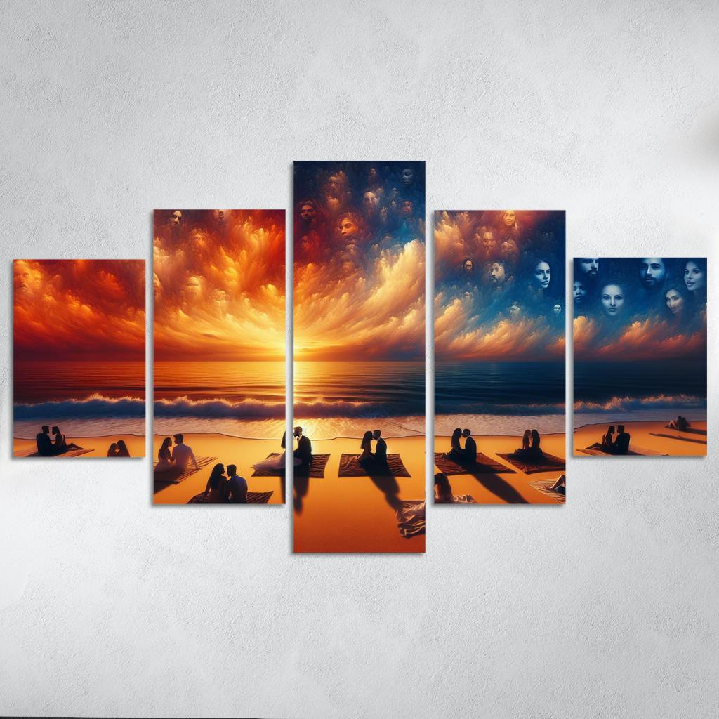 Sunset Oasis Romantic Getaway Art Trends