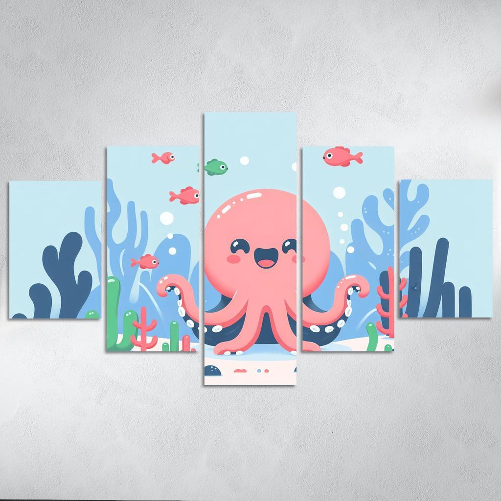 Adventurous Octopus Modern Paintings Frame