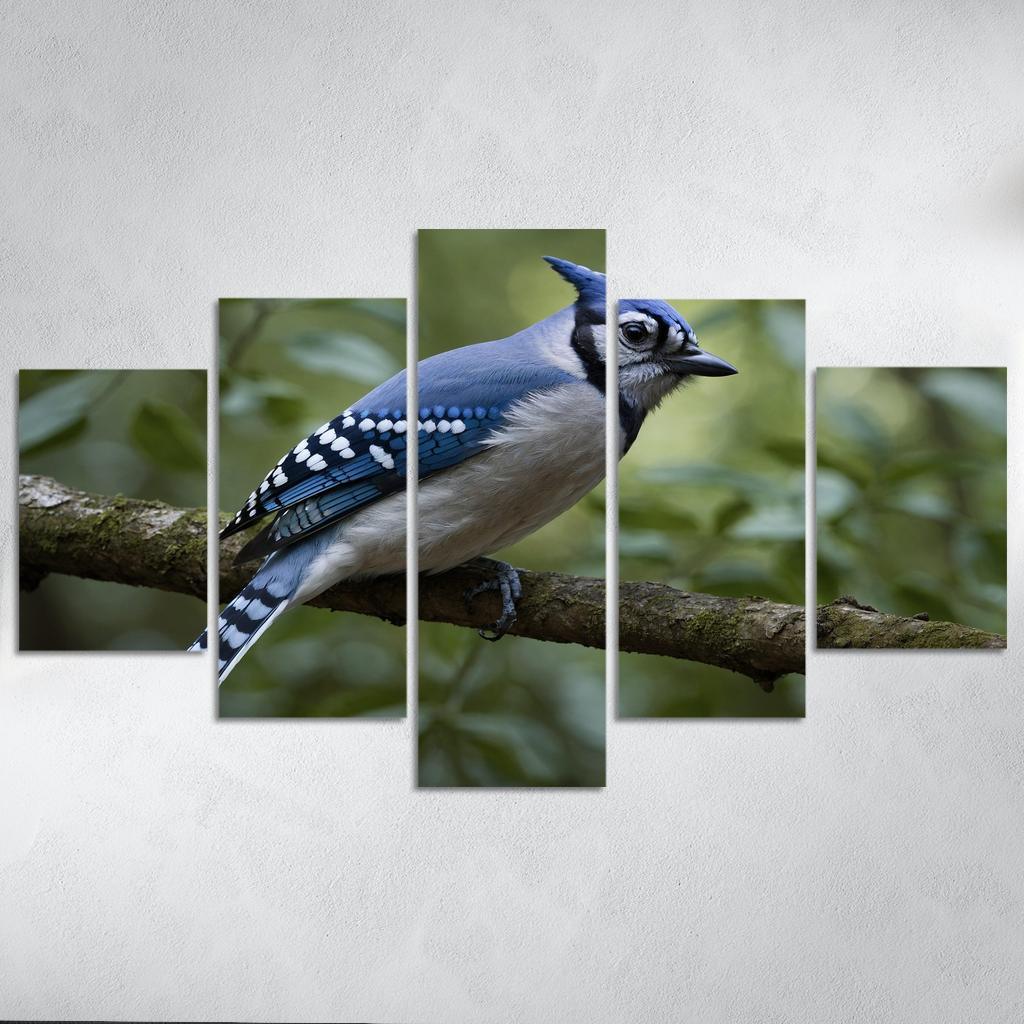 The Elegant Blue Jay In The Forest Framed Paintings