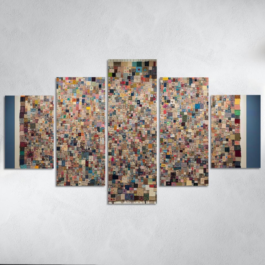 Human Threads The Fabric of Interconnectedness 5 Piece HD Canvas Wall Art-Original Frame